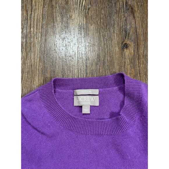 J.Crew Cashmere Sweater Small Womens Classic Fit Purple Crewneck Pullover - Picture 2 of 8